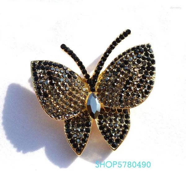 Broches Strass délicat papillon broche Rose couleur femmes élégant broche dame robe de soirée accessoires Corsage ornements bijoux de mode