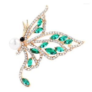 Broches strass perle papillon pour femmes unisexe beauté 2 couleurs insecte mariage bureau broche broches cadeaux