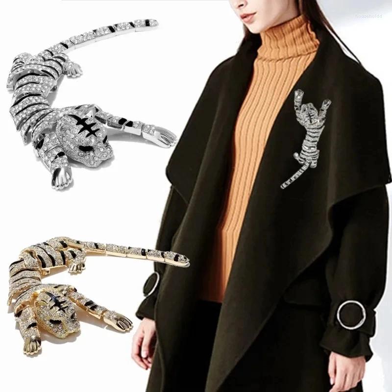 Broszki dhinstones duży tygrysa ramię broszka dla mężczyzn biżuteria do ubrań zwierząt