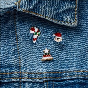 Broches Rinhoo 3 stks/set Vrolijk Kerstfeest Pins Leuke Kerstman Hoed Kruk Emaille Badges Broche Mode Jaar