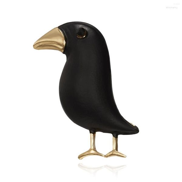 Broches Rinhoo noir corbeau broche peinture émail oiseau Animal hommes femmes costumes robe chapeau col épinglettes écharpe boucle bijoux cadeau