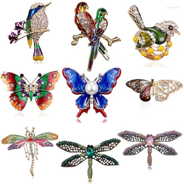 Brooches Rinhoo Fashion Handmade Colorful Couple Birds Birgolfly Crystalbroioch Pin pour femmes costumes de costume bijoux