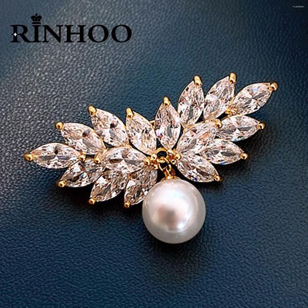 Broches Rinhoo coréen Style britannique ailes d'ange broche vêtements pull Corsage broches Badge accessoires cristal Imitation perle bijoux