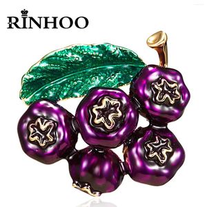 Broches Rinhoo violet myrtille broche cristal plante fruit banane ananas Kiwi raisin pastèque cerise grenade élégante broche de mariage