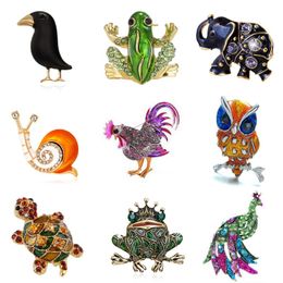 Broches Rinhoo Animal à la mode Big Rooster Broche pour femmes Frog Tortoise Snails Rhinestone Bijoux de bijoux Accessoires