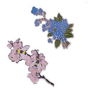 Broches Romantique fleur de cerisier émail broches broche mignonne pour petite amie sac à dos revers vêtements Badges mode bijoux accessoires cadeaux