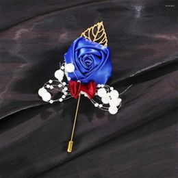 Broches Romantic Wedding Groom Boutonniere Corsage Brooch Pin Fleurs artificielles