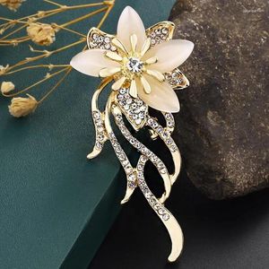 Brooches Time Running Plant Opal Fleur Brooch Suit Tempérament Luxury Tempérament exquis Fashion Hundred Collocation Decoration