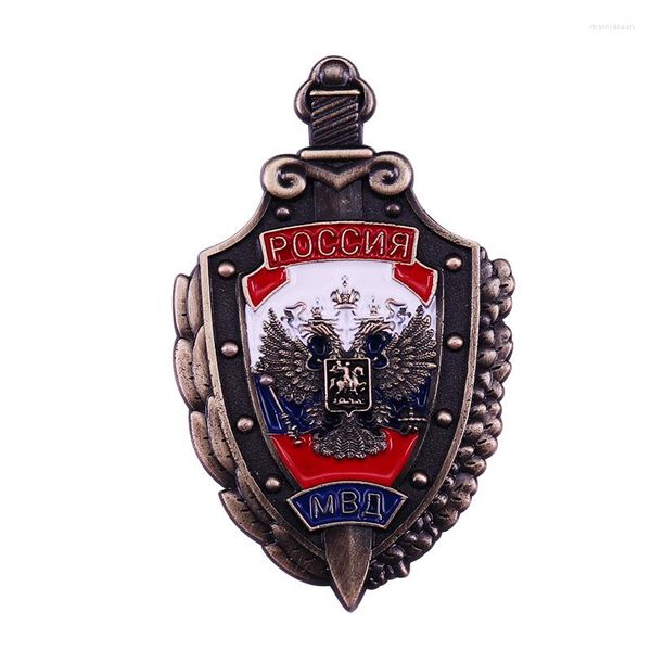 Broches Russie Ministère de l'intérieur Badge Fédération Aigle MVD Pin Prix militaire Bijoux