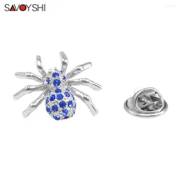 Broches savoyshi novedoso azul cristal de cristal alfilador de araña para mascotas