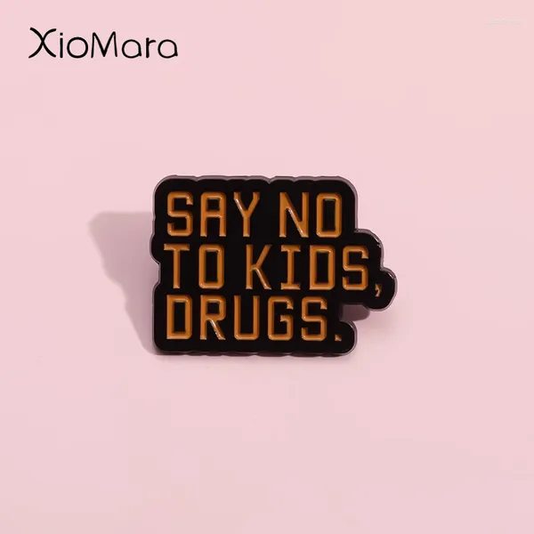 Broches diga no a los niños Pins de esmalte personalizado Citas divertidas Insignias de solapa Regalo de joyería para amigos al por mayor