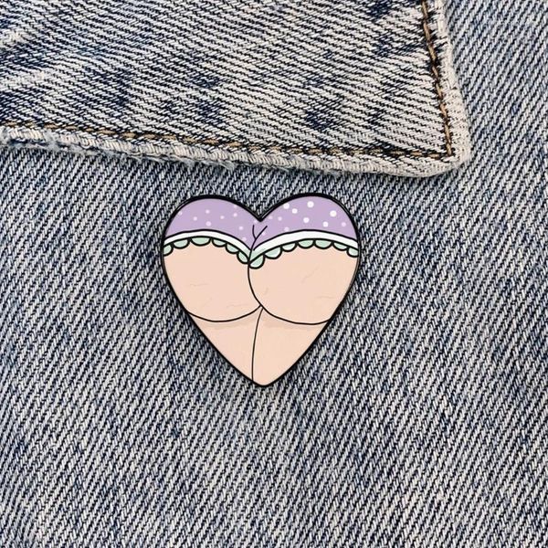 Broches sexy gras cul love thy butin en forme de coeur en forme de coeur drôle de chemise vintage sac professeur de badge mignon épingles de dessin animées pour femmes