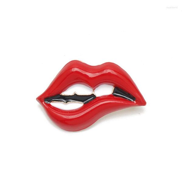 Broches Sexy Red Lips 2023 moda Metal esmalte pines para mujeres INS moda mochilas chaquetas sombrero accesorios joyería