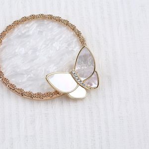 Broches Shell High-End personalizado el capullo en una mariposa Natural Mother of Pearl Fritillary Pin Broche Mujeres