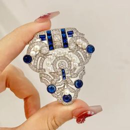 Broches Schildbroche Met Zoetwaterparel Zirkoon Voor Vrouwen Of Liefhebbers Fijne Sieraden Pak