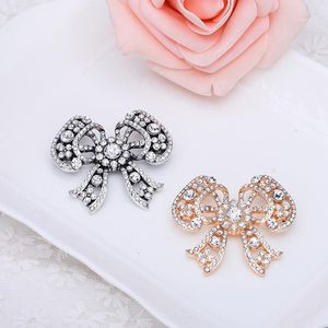 Broches couleur argent strass nœud grand nœud papillon broche Vintage mode bijoux printemps accessoires pour hommes femmes