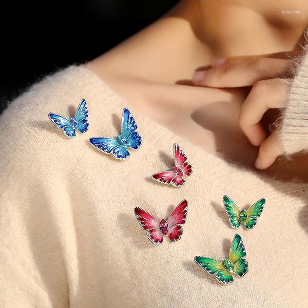 Broches Simple Papillon En Émail Pour Les Femmes Élégant Animal Broche Broche Bijoux Manteau Accessoires Cadeau