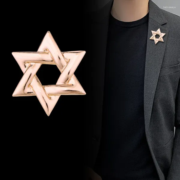 Broches Broche de estrella de metal simple para hombre, alfileres de solapa para camisa y insignia, joyería de moda, regalos para mujer, accesorios