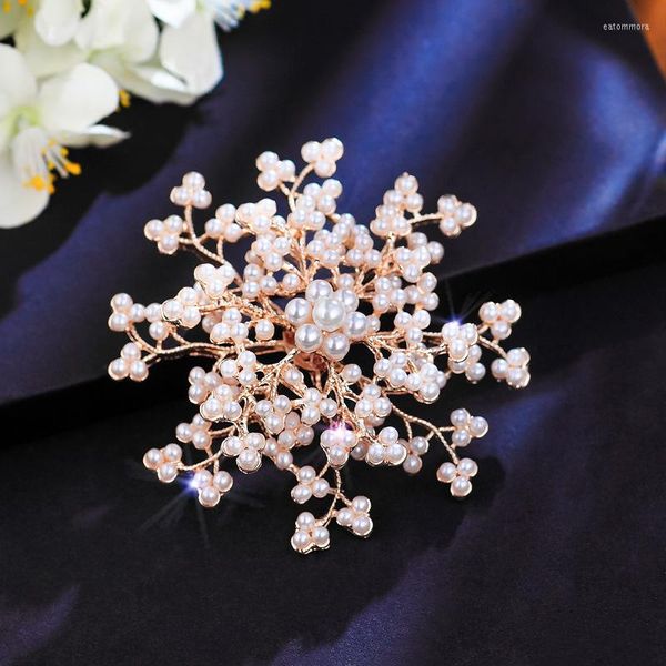 Broches simulées perle gypsophile broche broche printemps été bijoux insectes accessoires beau élégant présent 2023