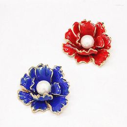 Broches Gesimuleerde Parel Grote Pioenbloem Broche Feestbanket Bruiloft Sjaal Pinnen Sieraden Cadeau Elegante Vrouwen Kostuum Accessoires