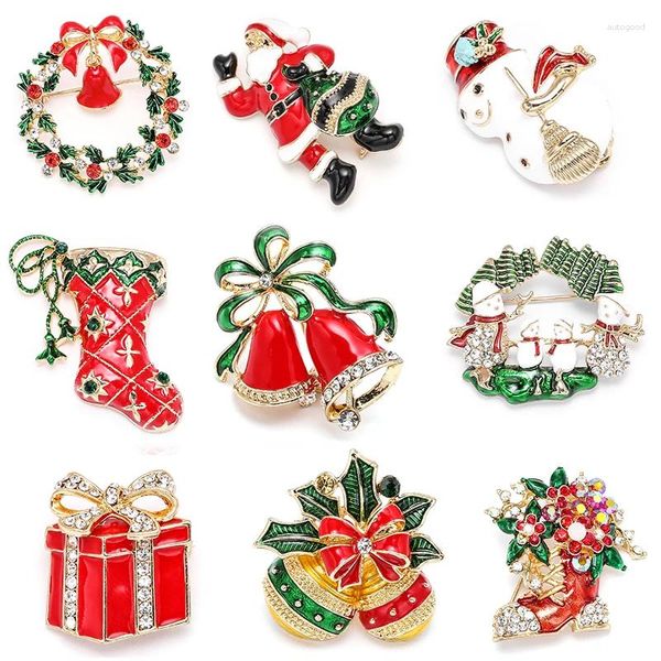 Broches Aleación de un solo color Lindo León Broche con forma de perro Botas de Navidad Papá Noel para mujeres Brocha Sombreros Bufanda Clips Joyería