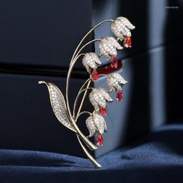 Broches SINZRY Mode Jjewelry Accessoire Cubique Zircon Micro Pave Tulipe Fleur Broche Broche Pour Les Femmes