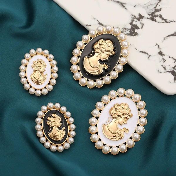 Broches SKEDS Vintage Portrait élégant perle femmes filles broche mode alliage exquis émail fête mariage rétro dame