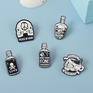 Broches Crâne Squelette Os Crâne Émail Pins Punk Ici Aujourd'hui Parti Demain Sac À Dos Chapeau Badge Bijoux Cadeau Ami En Gros