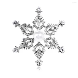 Broches Sneeuwvlok Voor Dames Unisex 2-kleuren Kerstjaar Winter Bloem Feest Dagelijks Kleding Pak Jas Accessoires Pin