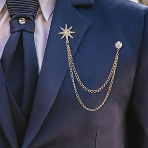Broches sneeuwvlok heren broche retro -stijl stropdas clips voortreffelijk vakmanschap hangende ketens kraag voor shirts ceremonie dansjas
