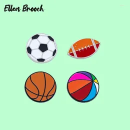 Broches sportives broche broche basketball football rugby olive balle badge étudiant dessin animé épingle de genre vêtements scolaire sac bijoux médaille