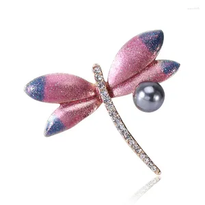 Broches de printemps en émail rose libellule pour femmes, accessoires créatifs de Corsage d'insecte, cadeaux de fête pour filles