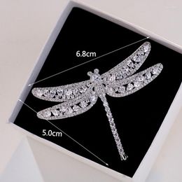 Broches con estilo Big Dragonfly Sparkles Zircon Crystal Broche Temperamento Mujer Estrella Corsage Pin Accesorios 180705-5