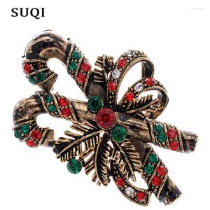 Broches suqi vintage de Noël santa claus bronze broch broche broche en émail en émail pour les femmes bijoux pour femmes accessoires 2024