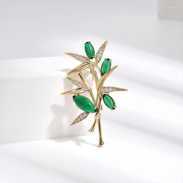 Broches SUYU élégant Style chinois vert bambou broche classique et atmosphérique plante Corsage accessoires féminins