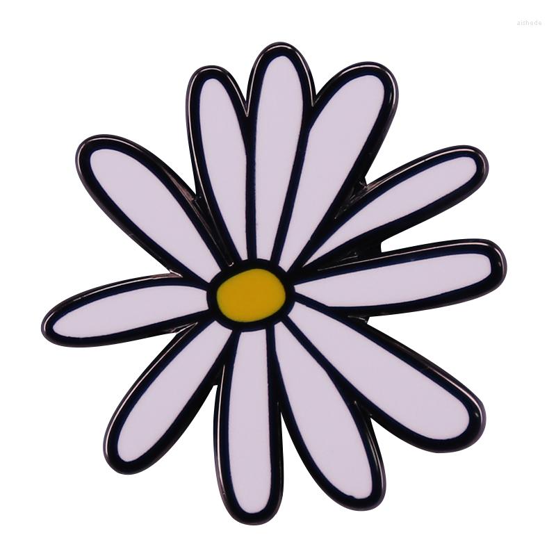 Brooches Symbol Of Innocence And Purity Flower Daisy Enamel Pin Fashion Brooch Plant Badge Jewelry