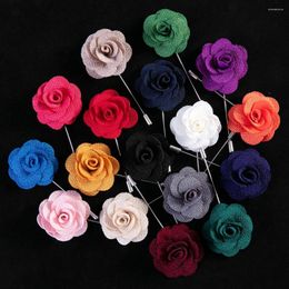 Broches Tailor Smith Soloid Couleur Fleur Épinglette Casual Mode Costume À La Main Boutonnière Bâton Haute Qualité Hommes Accessoires