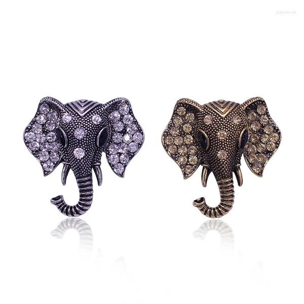 Broches de mascota de Tailandia, elefante, Animal, emblema, broche de diamantes de imitación, decoración de Saree para mujer, Pin, accesorios Punk, regalo de año