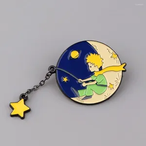 Broches le petit Prince en émail, broche de conte de fées de dessin animé pour femmes, épingles d'étoile de pêche, sacs à dos, Badge de vêtements