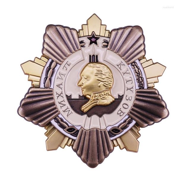 Broches de la orden de Mikhail Kutuzov, broche de medalla de primera clase, insignia militar del ejército ruso, URSS soviética 1942, joyería de Metal, decoración de traje