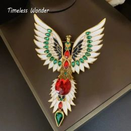 Brooches Timeless Wonder Enamel Zircon Geo Angel Wings Brooch Pins pour femmes Bijoux de créateurs pour la piste de robe Rare Luxury Gift Set 5381