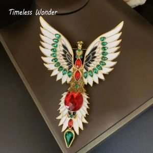 Broches Tijdloos wonder Email Zirkon Geo Angel Wings broche pins For Women Designer sieraden voor jurk runway zeldzame luxe cadeau set 5381