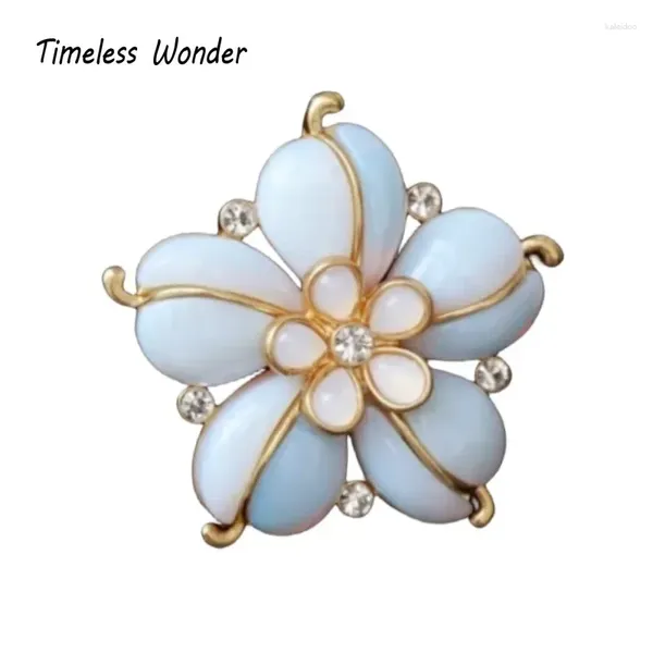 Broches Timeless Wonder Fancy Circon Geo Resina Floral Brooch Pins for Women Designer Jewelry Runway Top Lindo Regalo Raro Broches 5259