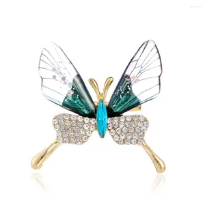 Broches Transparante Vleugel Vlinder Voor Vrouwen Kristal Steentjes Insect Broche Trui Jas Kraag Revers Pin Doek Accessoires