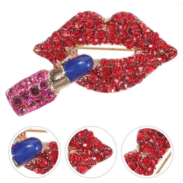 Broches accessoires tendance rouge à lèvres broche Badge femmes cadeaux décoratifs amis femme alliage bijoux de Costume Miss
