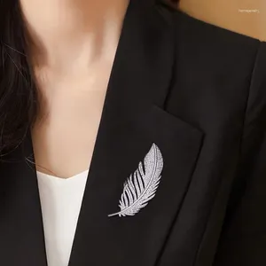 Broches Trendy Peacock Feather Pearl Crystal Crystal Cost Collar Pins et pour femmes Broches Brochs Brochs Brochs Brochs Brochs Broch