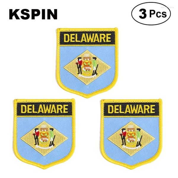 Brooches U.S.A Delaware Shille Shape Flag Patches National for Cothing DIY Decoration