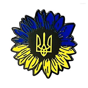 Broches Ukraine Flag Art Sunflower Pin pour sacs à dos Badges en métal Badges de mode accessoires de Noël Cadeau de Noël