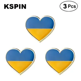 Broches ukraine coeur en forme de coeur drapeau revers badge broche broches badges