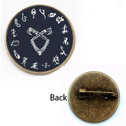 Broches unids jagers rune schaduw stadslogo broche pins kristal botten cabochon pin souvenir cadeau badge vriend vrouw